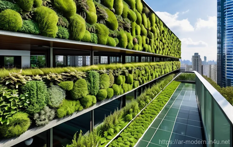 현대건축물 기후 변화 대응 건축 - Prompt 1: "Lush Urban Vertical Oasis"**