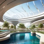 현대건축물 미래형 교통 허브 - Future Oasis: The Integrated Urban Transport Hub**

"A stunning, expansive interior view of a futuri...
